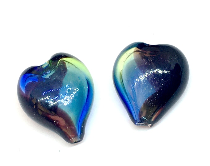 4pc 15x14mm blown glass beads small heart shape-LL1474