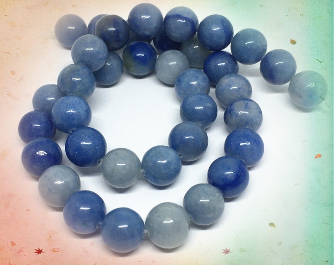 15 inch strand Round Blue Aventurine Beads 10mm -pls pick a size