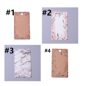 30 cartes de présentation de boucles d'oreilles en papier, 9 x 5 cm - Choisissez le style - vitrine de bijoux, supports de boucles d'oreilles faits main, fournitures d'emballage de vente au détail