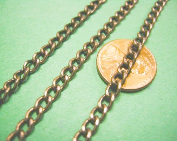 5 feet 6x4mm antique copper finish twisted metal chain-3458