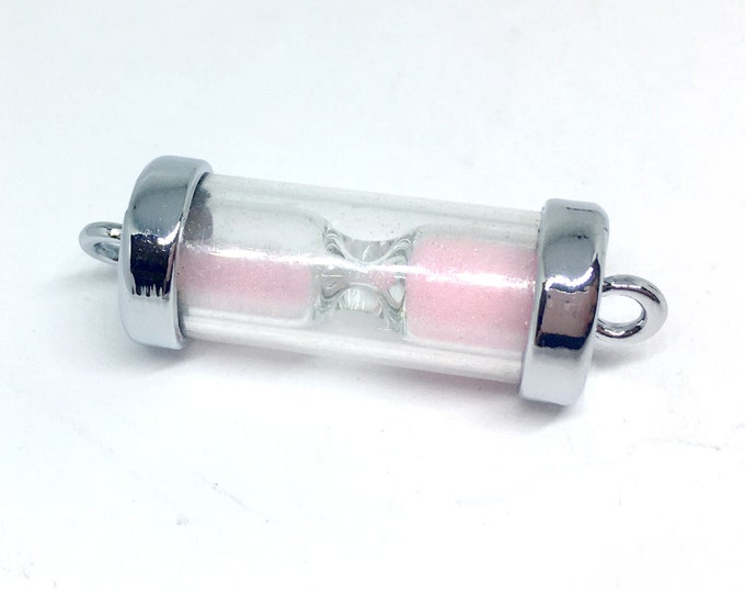 1pc 35x10mm metal with glass Hourglass connectors-9949