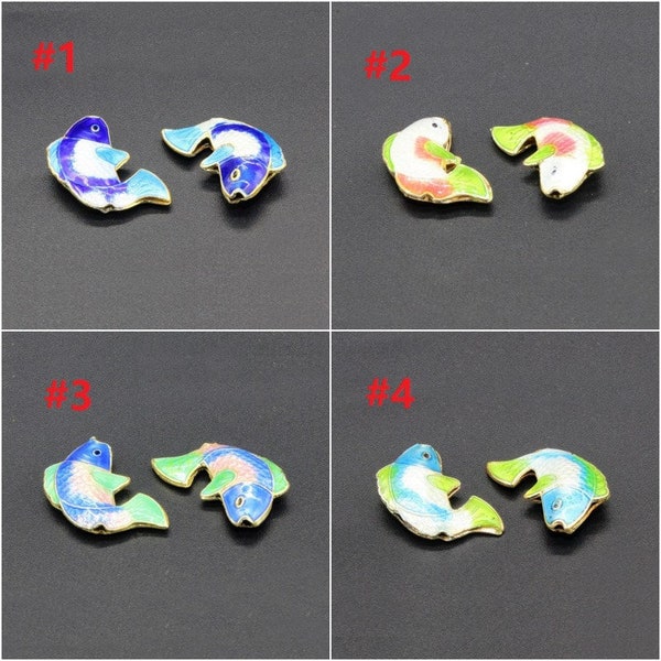 2pc 20x12mm handmade fish Cloisonne Beads LL2005-pls pick your color