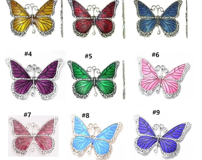 1pc antique silver with Enamel Butterfly Pendant-pls pick a color
