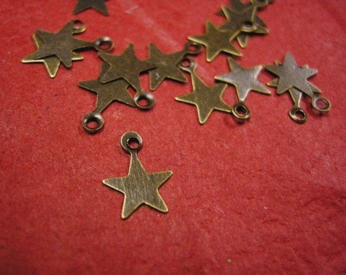 100pc antique bronze star stape metal drops-3666