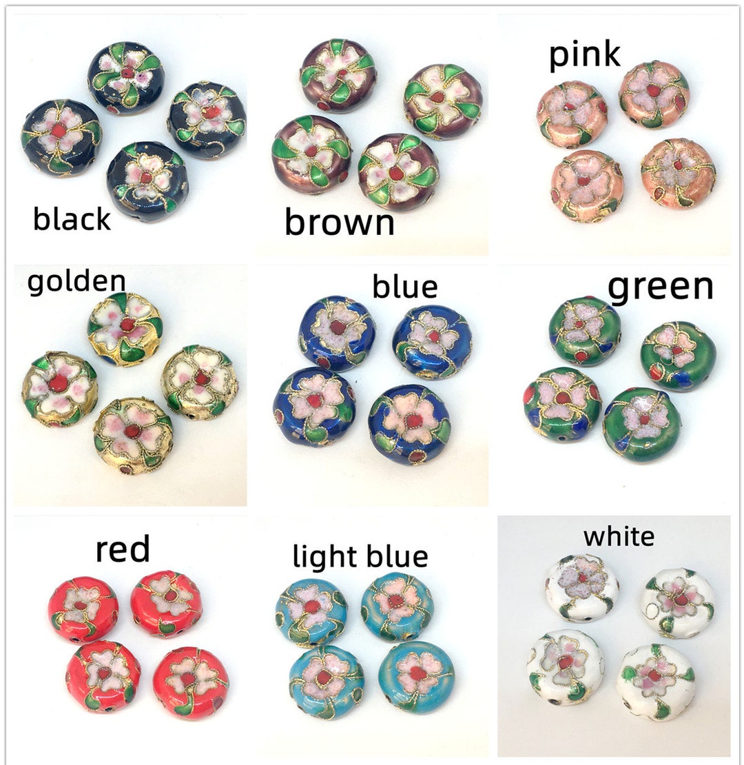 4pc 15.5x6.5mm Flat Round Cloisonne Beads Ll1447pls Pick a Etsy