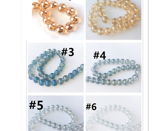 32pcs  10mm Plated Round Electroplated Glass Beads-pls pick a color