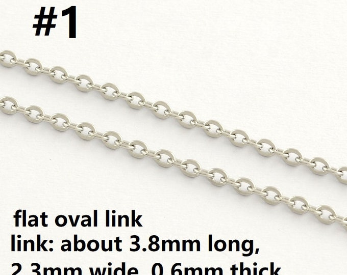 Wholesale 5 meters roll  stainless steel  link chain-pls pick a style