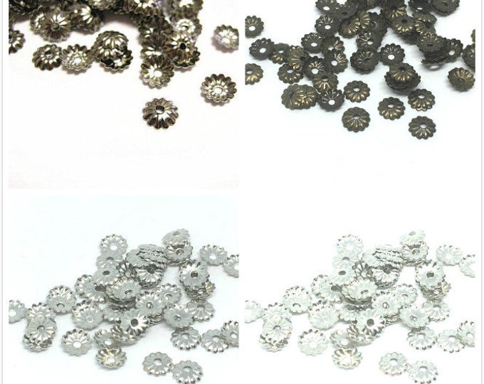 100pc 5mm filigree metal bead cap-pls pick a color