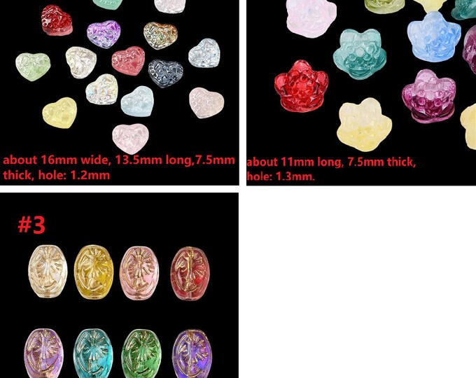 10pc Mix color Transparent Spray Painted Glass Beads- pls pick a pattern