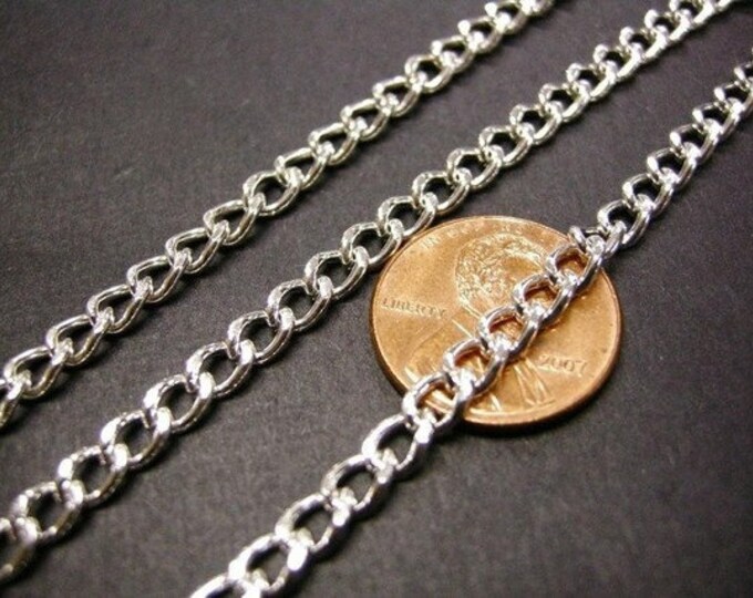 5 feet 6x4mm silver finish twisted metal chain-3473