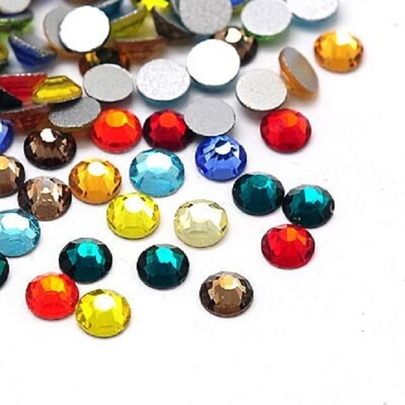 Wholesale 1440pc Glass Flat Back Rhinestone in mix color-pls pick a size