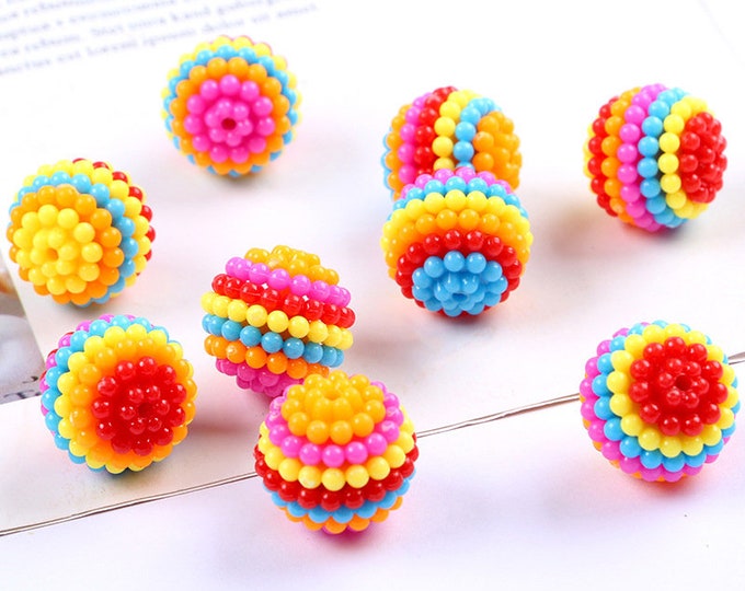 10pc 19mm colorful acrylic berry shape beads-TIN190