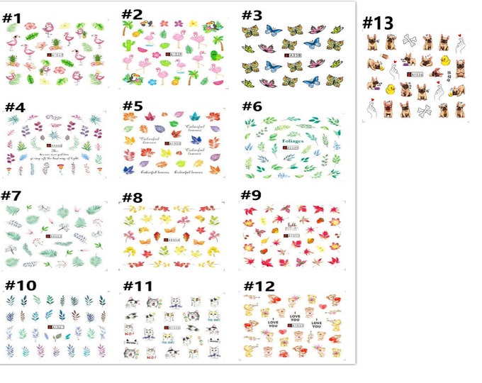 6 Small Sheets of Self-adhesive Nail Art Stickers TIN92-Please  pick a pattern
