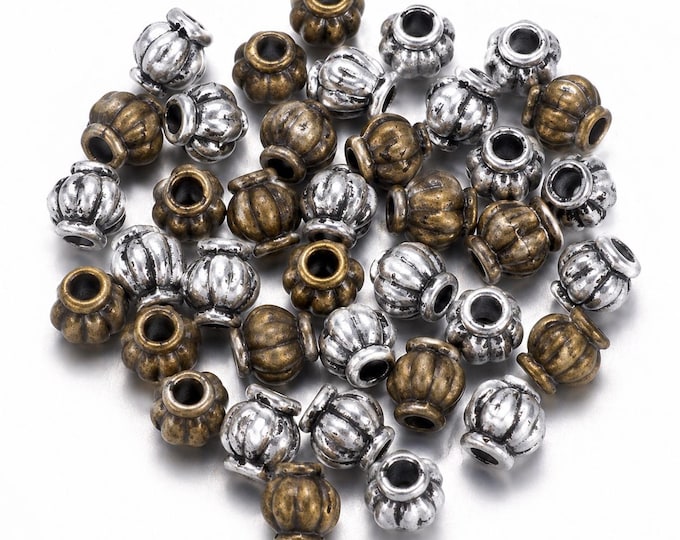 50pc 4mm antique finish lantern style metal bead-pls pick a color