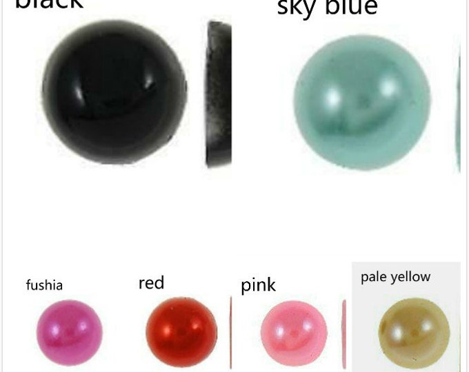 70PC 8mm Imitation Pearl Plastic Cabochon-pls pick a color