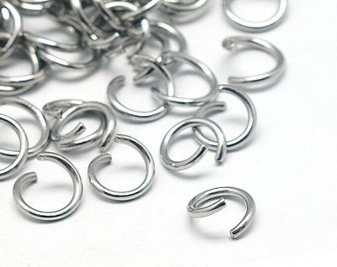 100pc stainless steel open jump rings -pls pick a size