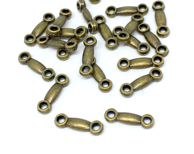 20pc 11x3mm antique bronze finish metal links-970B