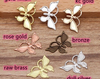 10pc 26x16mm brass made butterfly stamping findings-pls pick a color