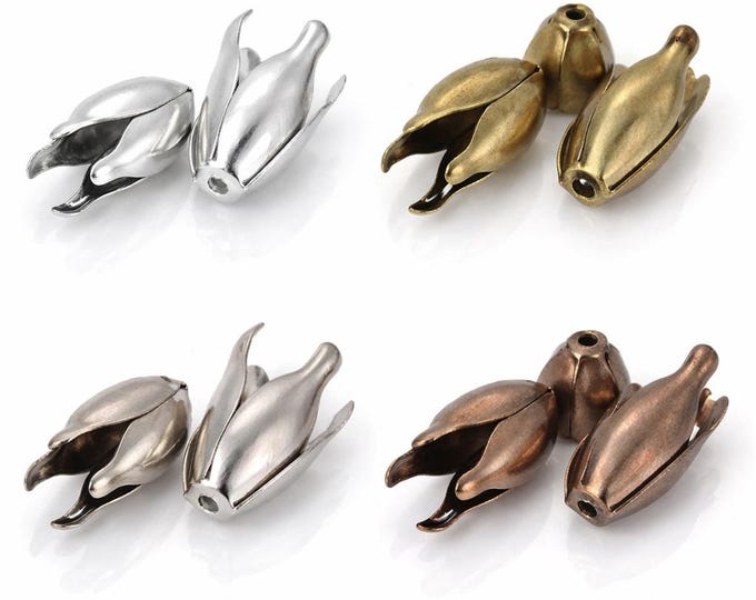 12pc antique finish 13x8mm bead cap-pls pick  a color