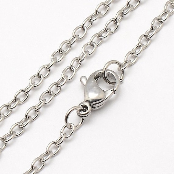 Wholesale 10 pc of  stainless steel cable chain(2.5x2mm) necklaces 17.5"- TCB46