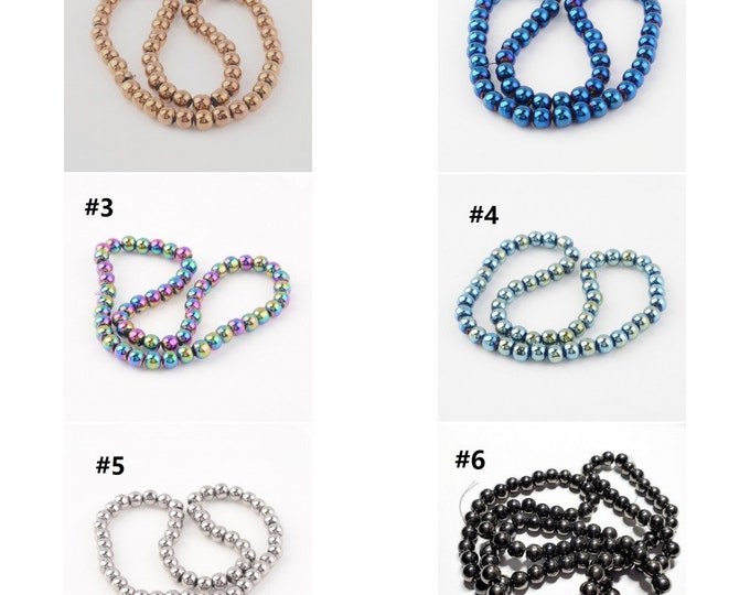1 Strand 6mm Carnival Celebrations Mardi Grass Beads LL2015- Pls pick a color