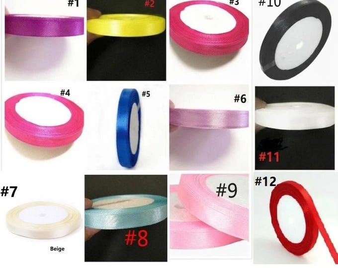 1 of 10mm  satin ribbon roll 25 yards-pls pick your color