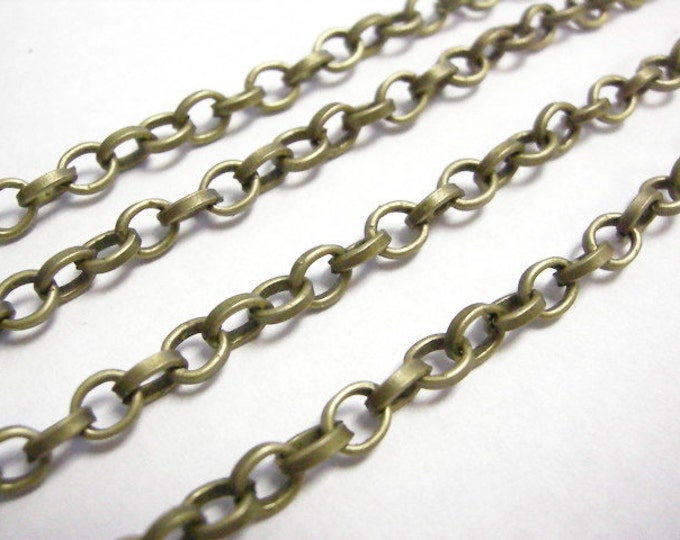5 feet 5x4mm antique bronze finish cross chain-1202