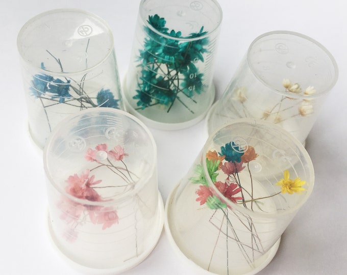 5 small cups of Mix color Epoxy Mold Set for Dried Flower