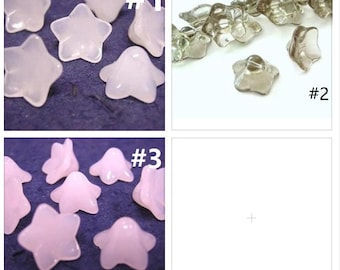 15pc glass flower shape beads-pls pick a color