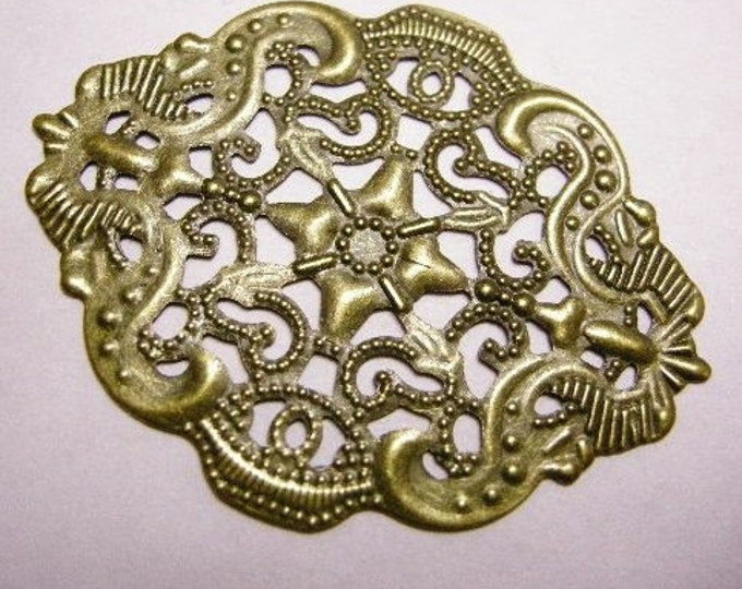 8pc antique bronze filigree wrap-4069