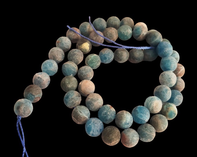 15 inch strand Apatite Beads Strands, Round, Frosted-pls pick a size