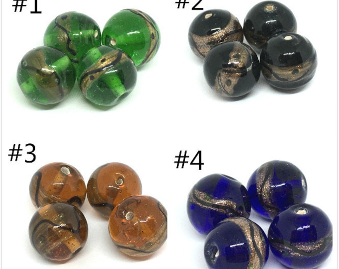4pc 20mm fancy round glass lampwork bead FJ9-pls pick a color