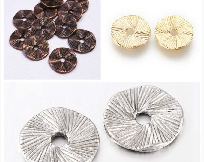 12pc 13mm metal flat round metal beads-pls pick a color