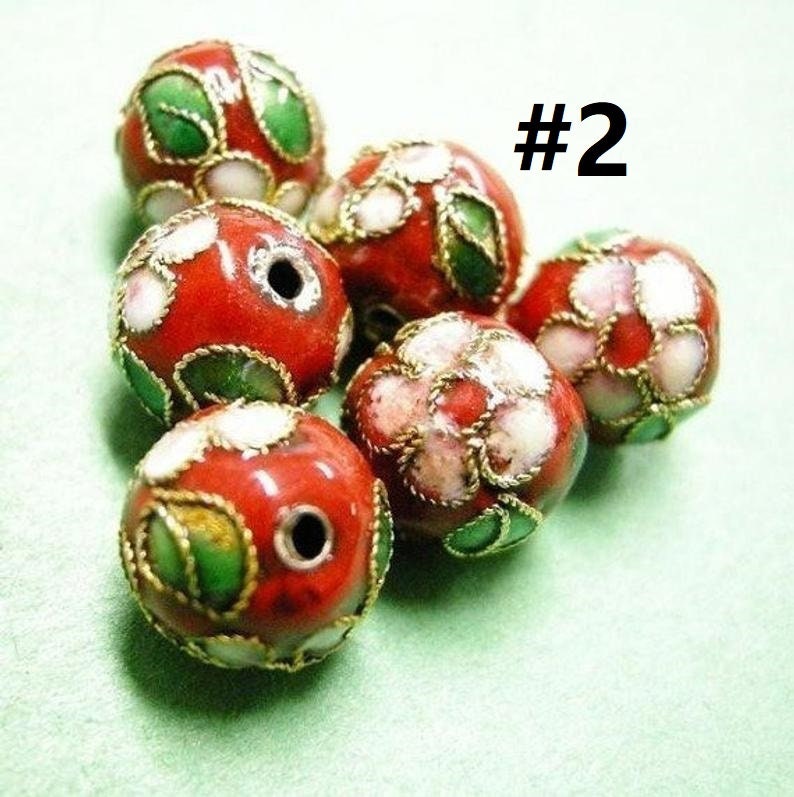 10pc 10mm round Cloisonne beads-pls pick a color #2 -2315