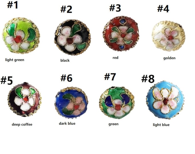 2pc 16x7mm flat round shape handmade  Cloisonne Beads -G25-pls pick your color