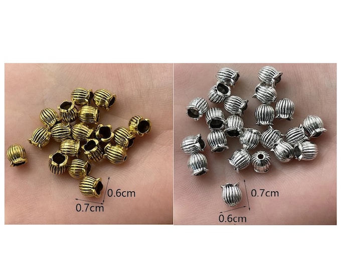 12pc 7x6mm antique finish flower bead caps-pls pick a color