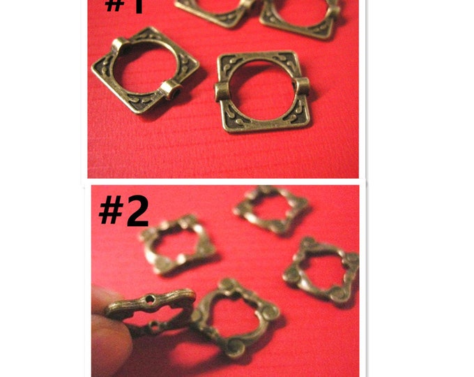 10pc square shape antique bronze finish connectors- pls pick a style