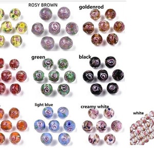 8pc 8mm handmade round gold sand lampwork glass beads F044-Pls pick a color