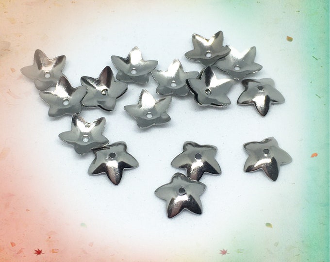 24pc 7mm stainless steel bead caps-FN68