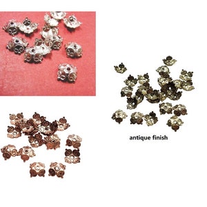 30pc 8.5mm lead nickel free brass bead caps-pls pick a color image 1