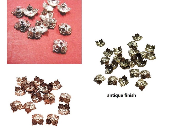 30pc 8.5mm  lead nickel free brass bead caps-pls pick a color