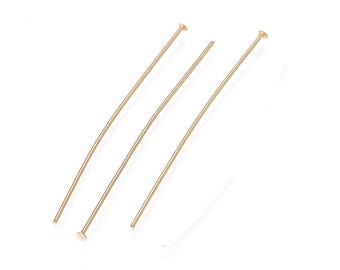 50pc Gold Finish Stainless Steel Flat Head Pins – Choose Your Length