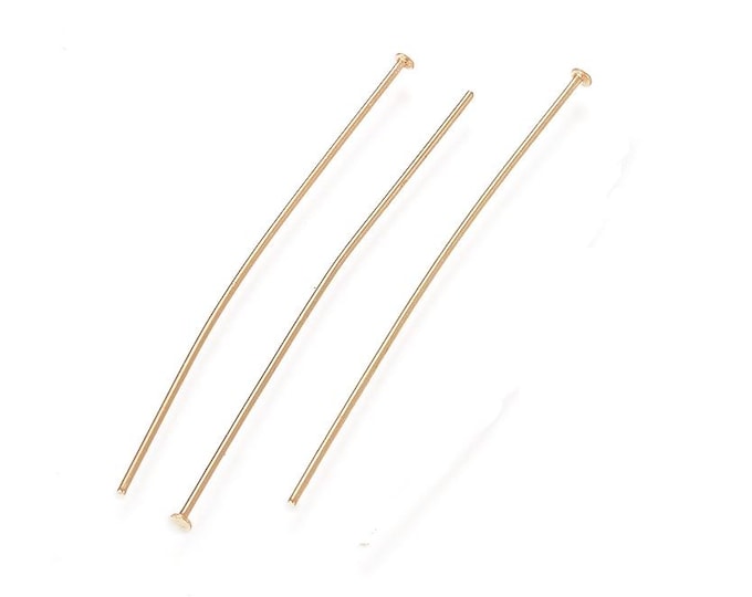 50pc Gold Finish Stainless Steel Flat Head Pins – Choose Your Length