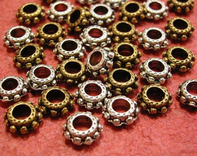 24pc 6mm antique finish metal bead/spacer-pls pick a color