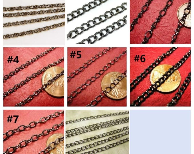5 feet gunmetal finish Iron Chain-pls pick a pattern