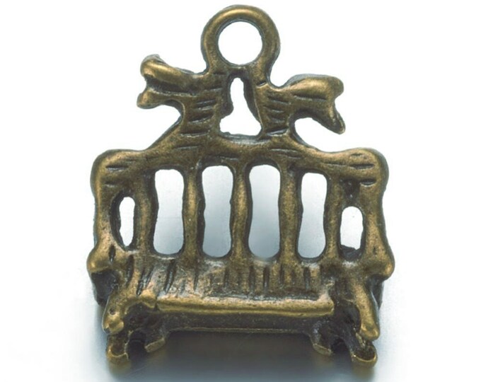 8pc 16x13mm antique bronze finish metal bench pendant-bak79