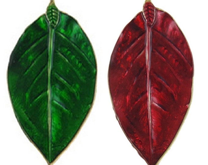 1pc 79x48mm zinc alloy enamel leaf pendant-pls pick a color