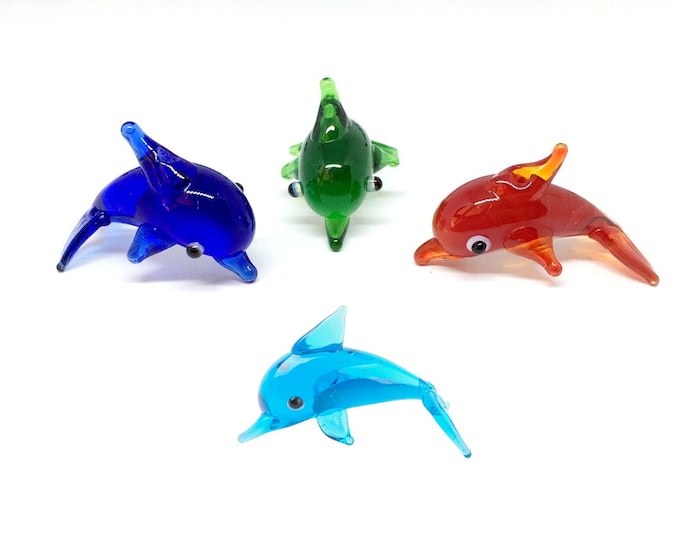 1pc 25x15mm handmade lampwork glass small cute dolphin bead R775-pls pick a color