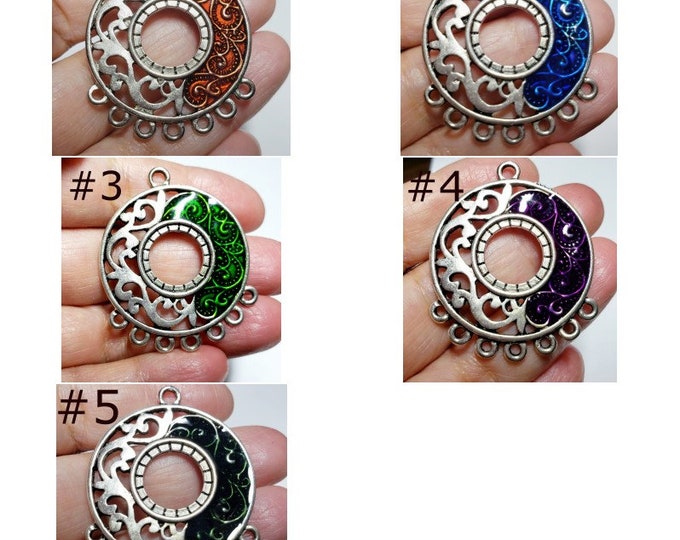 2pc metal alloy with enamel chandelier components-LL2052- Please pick a color