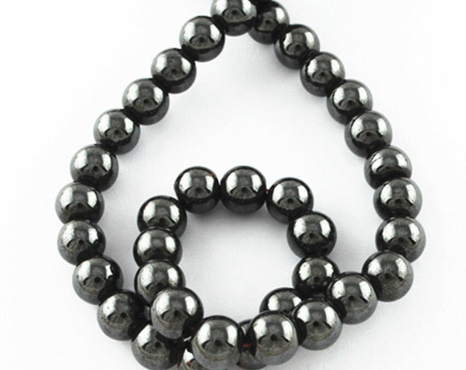 15 Inch Strand Of round Magnetic Synthetic Hematite Beads-pls pick a size